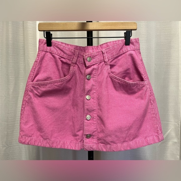 Free People  Ray Cord Mini Skirt in Pink Frosting | size 6 - Picture 1 of 7